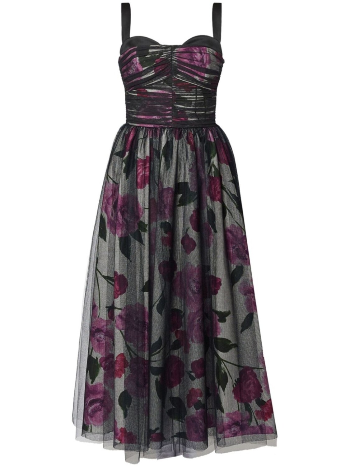 ERDEM платье миди с тюлем, черный
ERDEM платье миди с тюлем, черный