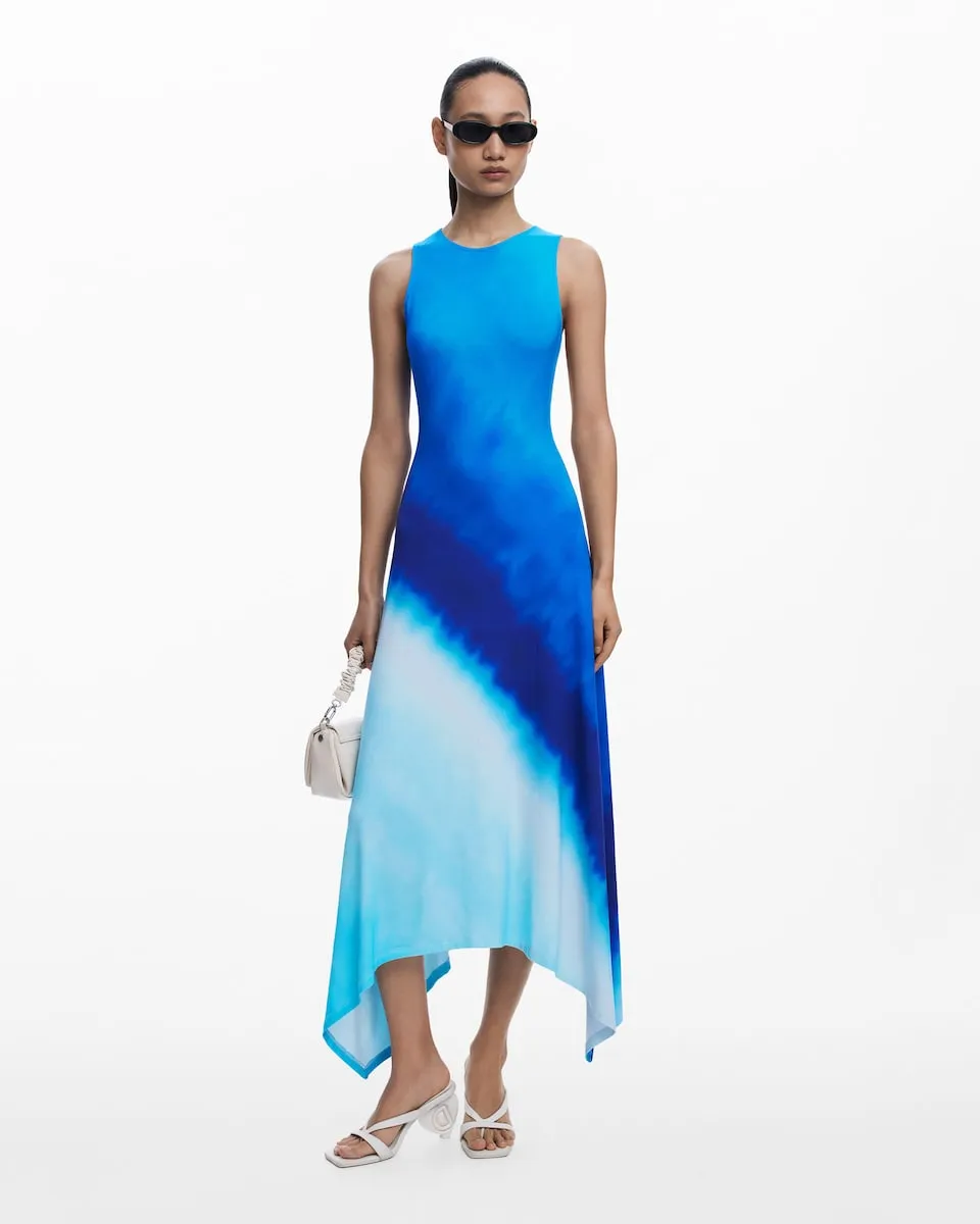 Платье с оборками в технике тай-дай Desigual, синий
Платье с оборками в технике тай-дай Desigual, синий