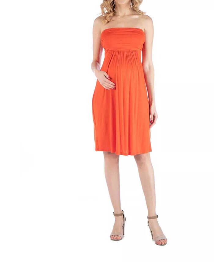 Короткое платье для беременных с завышенной талией и топом-бандо 24seven Comfort Apparel, оранжевый
Короткое платье для беременных с завышенной талией и топом-бандо 24seven Comfort Apparel, оранжевый