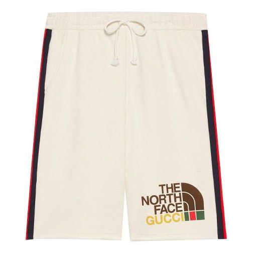 Шорты men's x the north face crossover webbing printing cotton shorts ivory Gucci, белый 
Шорты men's x the north face crossover webbing printing cotton shorts ivory Gucci, белый