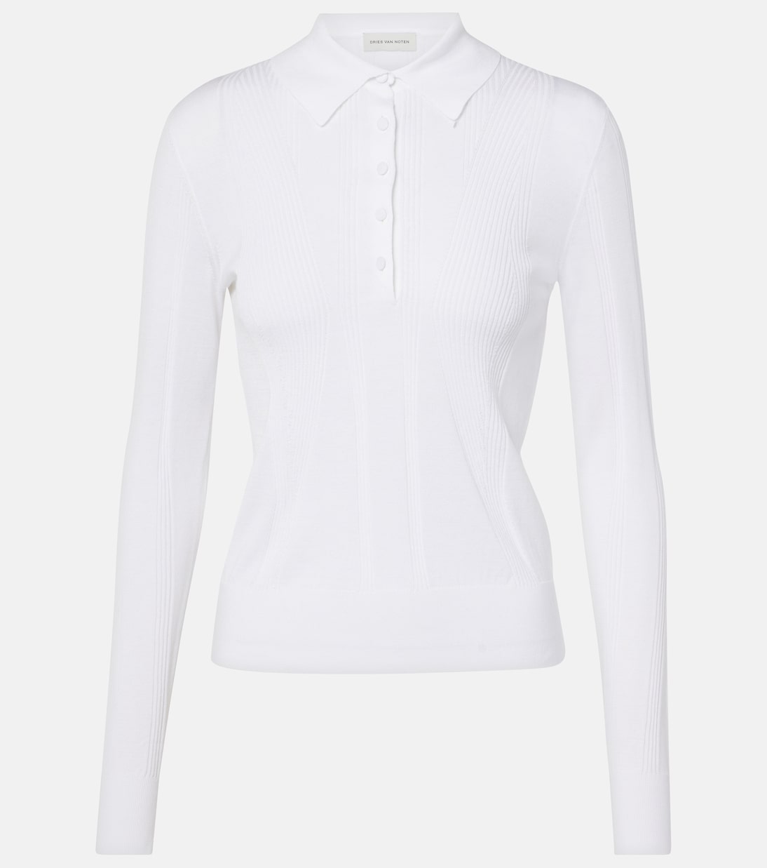Хлопковый свитер-поло Touria Dries Van Noten, белый
Хлопковый свитер-поло Touria Dries Van Noten, белый