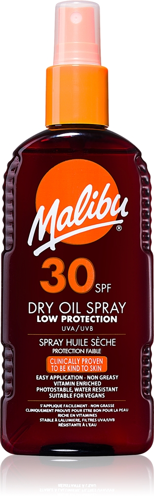 Сухое масло-спрей для загара SPF 30 Malibu, 200 мл
Сухое масло-спрей для загара SPF 30 Malibu, 200 мл
