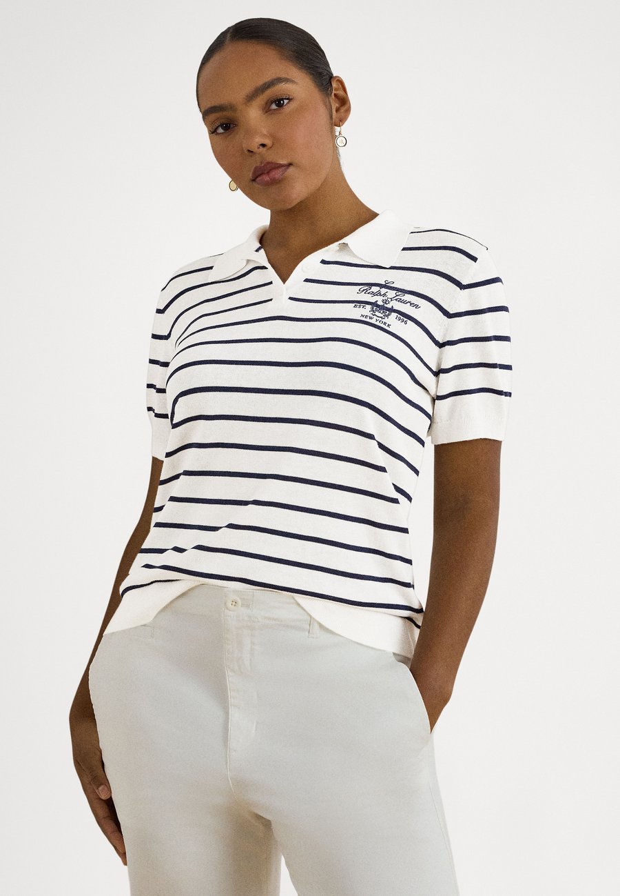 Поло Lauren Ralph Lauren Woman STRIPED COTTON-BLEND POLO, White/Refined Navy/Off-White
Поло Lauren Ralph Lauren Woman STRIPED COTTON-BLEND POLO, White/Refined Navy/Off-White