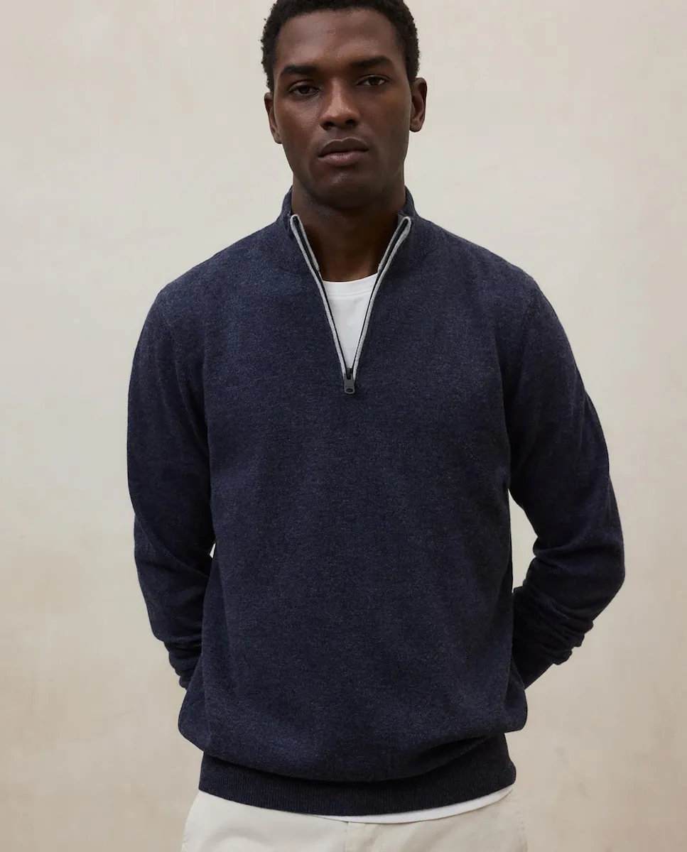 Мужская толстовка с высоким воротником и молнией Ecoalf, темно-синий
Мужская толстовка с высоким воротником и молнией Ecoalf, темно-синий