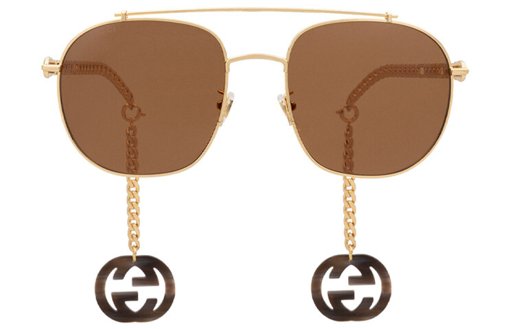 Очки солнцезащитные Gucci с цепочкой, коричневый / золотой
Очки солнцезащитные Gucci с цепочкой, коричневый / золотой