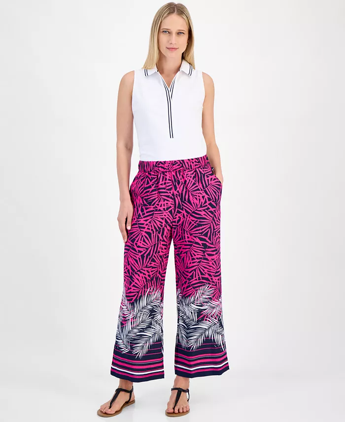 Женские брюки-клеш с принтом пальм Nautica Jeans, розовый
Женские брюки-клеш с принтом пальм Nautica Jeans, розовый