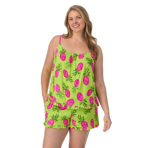 Пижамный комплект с топом на резинке и шортами больших размеров Beauty Sleep Social, цвет lime prt
Пижамный комплект с топом на резинке и шортами больших размеров Beauty Sleep Social, цвет lime prt