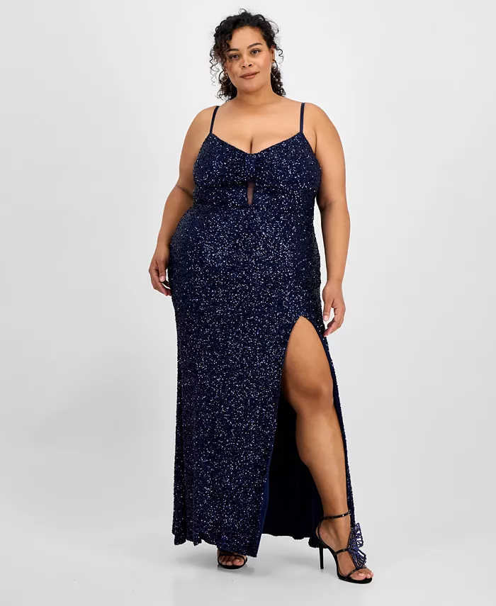 Модное платье больших размеров с V-образным вырезом без рукавов, расшитое пайетками B Darlin, синий
Модное платье больших размеров с V-образным вырезом без рукавов, расшитое пайетками B Darlin, синий