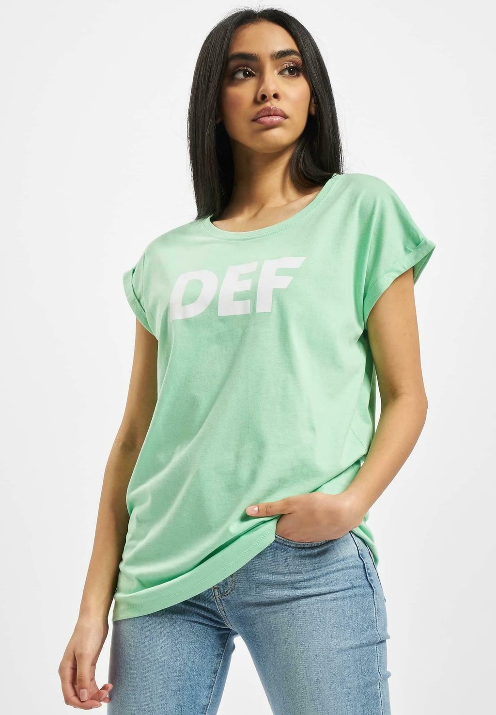 Футболка с принтом SIZZA DEF, мята 
Футболка с принтом SIZZA DEF, мята