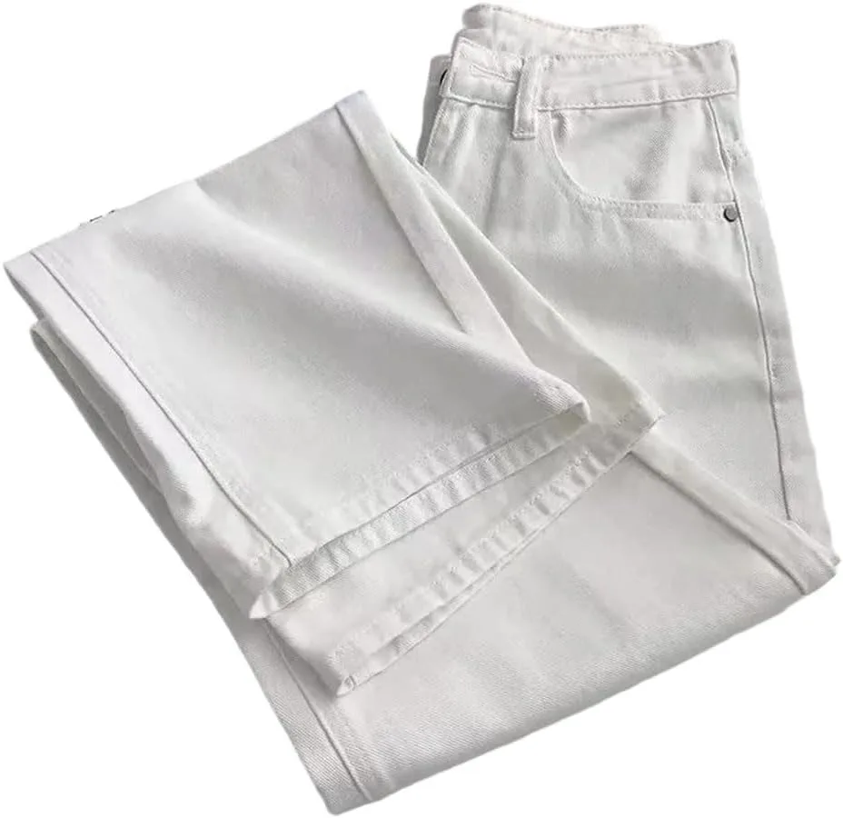 Женские джинсы с высокой талией и прямой посадкой, утепленные флисом, белые
Женские джинсы с высокой талией и прямой посадкой, утепленные флисом, белые