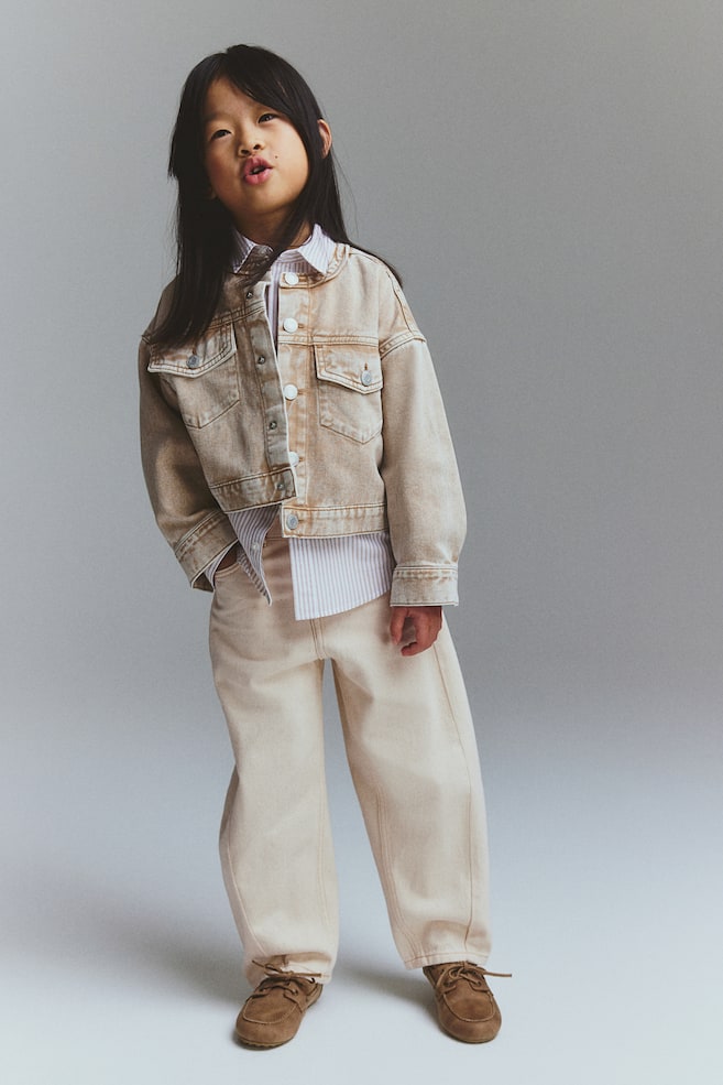 Джинсы свободного кроя с широкими штанинами H&M, бежевый
Джинсы свободного кроя с широкими штанинами H&M, бежевый