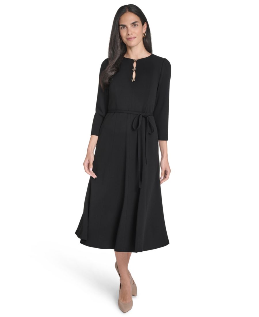 Платье-миди приталенного силуэта с расклешенной юбкой и рукавами 3/4 Jessica Howard, Black
Платье-миди приталенного силуэта с расклешенной юбкой и рукавами 3/4 Jessica Howard, Black