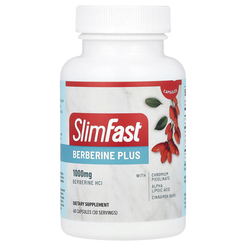 SlimFast, Berberine Plus, 60 капсул
SlimFast, Berberine Plus, 60 капсул