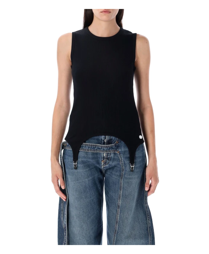 Черный ребристый топ для нижнего белья AW25 Jean Paul Gaultier, черный
Черный ребристый топ для нижнего белья AW25 Jean Paul Gaultier, черный