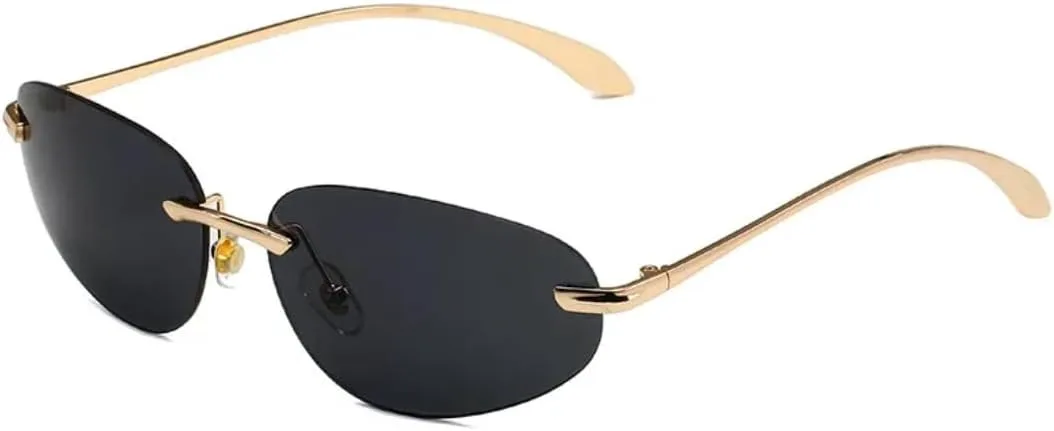 Винтажные солнцезащитные очки без оправы с металлическими заклепками для женщин и мужчин, в стиле панк, роскошные, с защитой от УФ-излучения UV400 HHZZYVY, Gold Black
Винтажные солнцезащитные очки без оправы с металлическими заклепками для женщин и мужчин, в стиле панк, роскошные, с защитой от УФ-излучения UV400 HHZZYVY, Gold Black