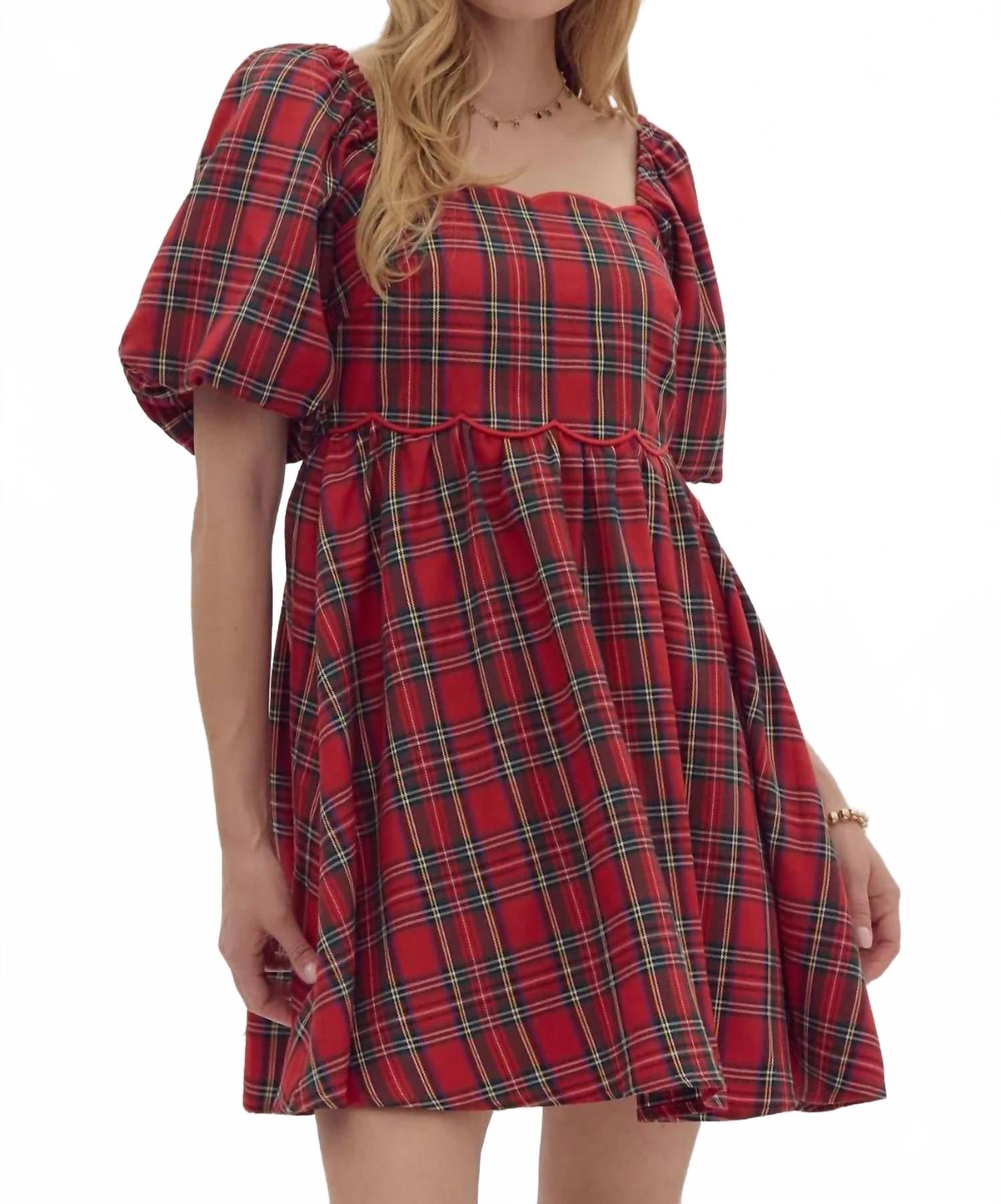 Entro Платье с фестончатым краем в красную клетку
Entro Платье с фестончатым краем в красную клетку