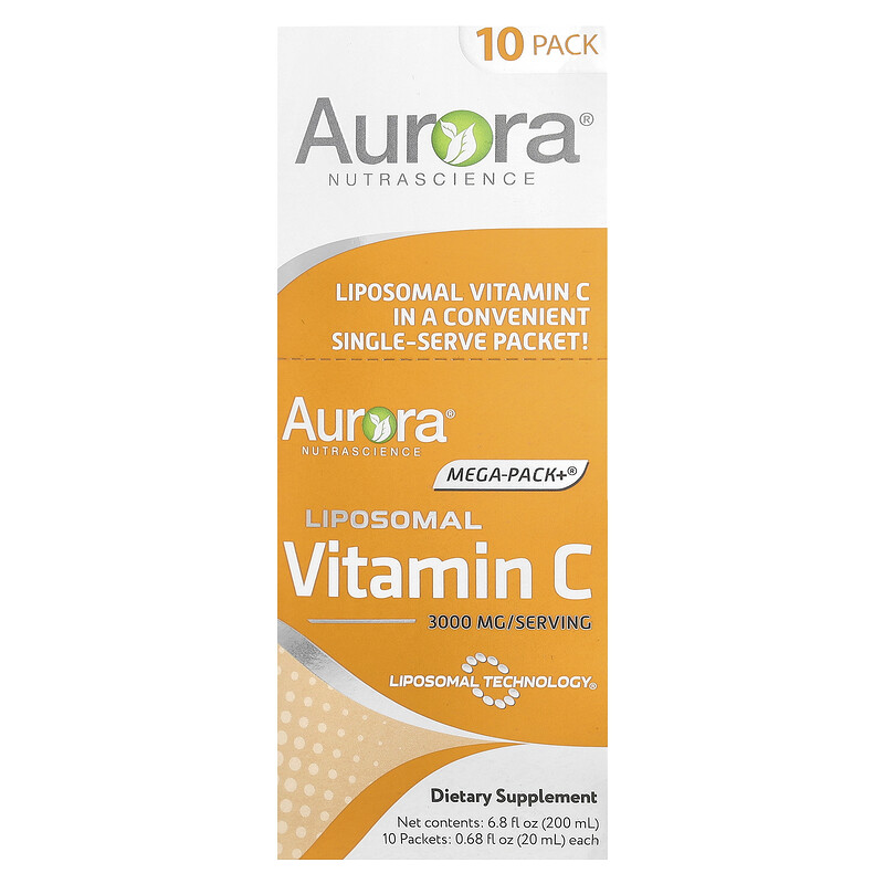 Aurora Nutrascience, Mega-Pack + , липосомальный витамин C, 3000 мг, 10 пакетиков по 20 мл (0,68 жидк. Унции)
Aurora Nutrascience, Mega-Pack + , липосомальный витамин C, 3000 мг, 10 пакетиков по 20 мл (0,68 жидк. Унции)