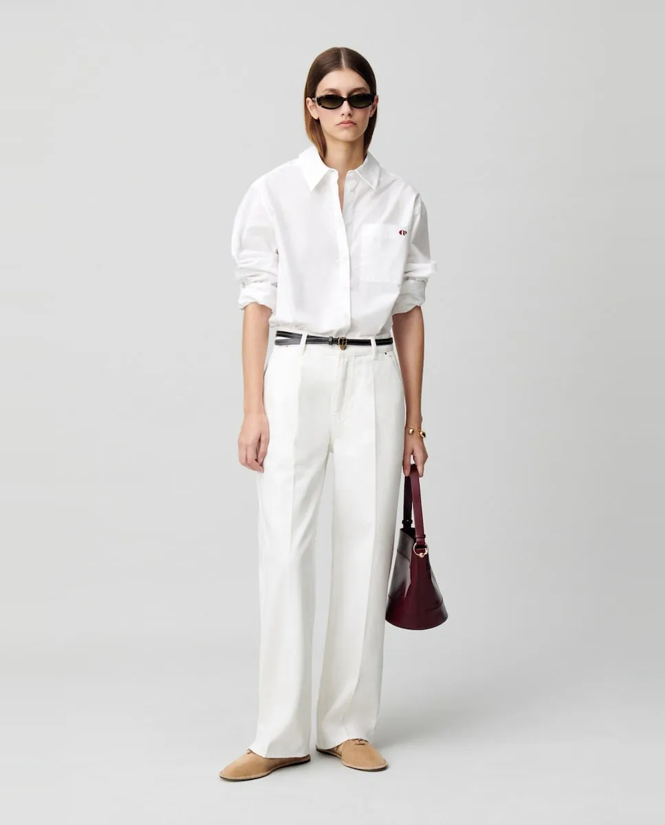 Женские прямые широкие джинсы с итальянскими карманами Claudie Pierlot, белый
Женские прямые широкие джинсы с итальянскими карманами Claudie Pierlot, белый