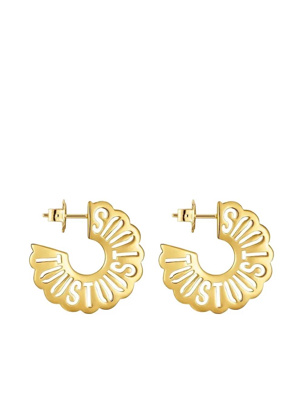 Серьги-кольца с плиссированным логотипом TOUS, золотой 
Серьги-кольца с плиссированным логотипом TOUS, золотой