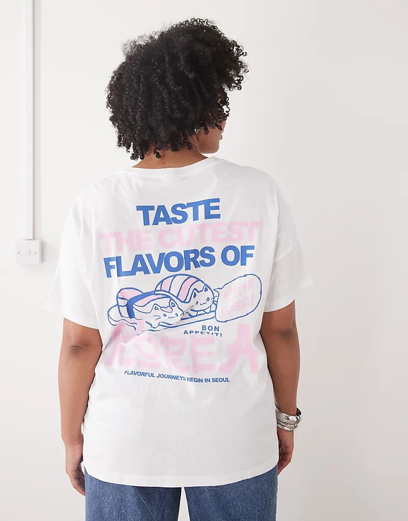 Футболка Noisy May Curve оверсайз с принтом суши белого цвета
Футболка Noisy May Curve оверсайз с принтом суши белого цвета