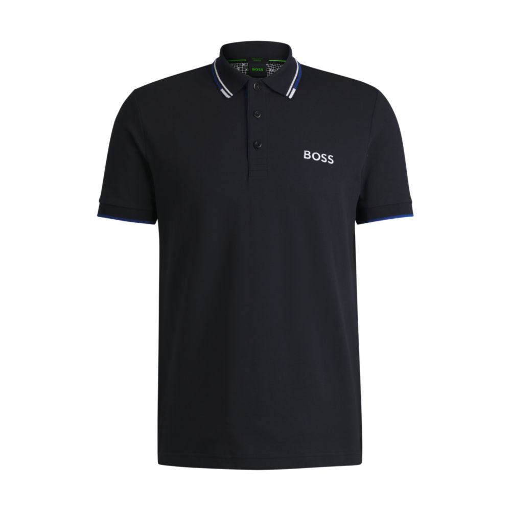 Рубашка поло с контрастными логотипами BOSS, темно-синий
Рубашка поло с контрастными логотипами BOSS, темно-синий