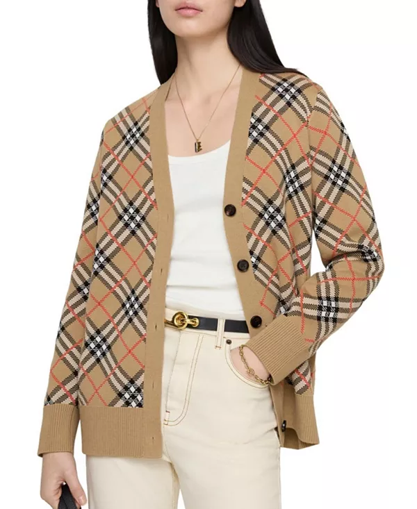 Кардиган из клетчатой хлопчатобумажной ткани Burberry, бежевый
Кардиган из клетчатой хлопчатобумажной ткани Burberry, бежевый