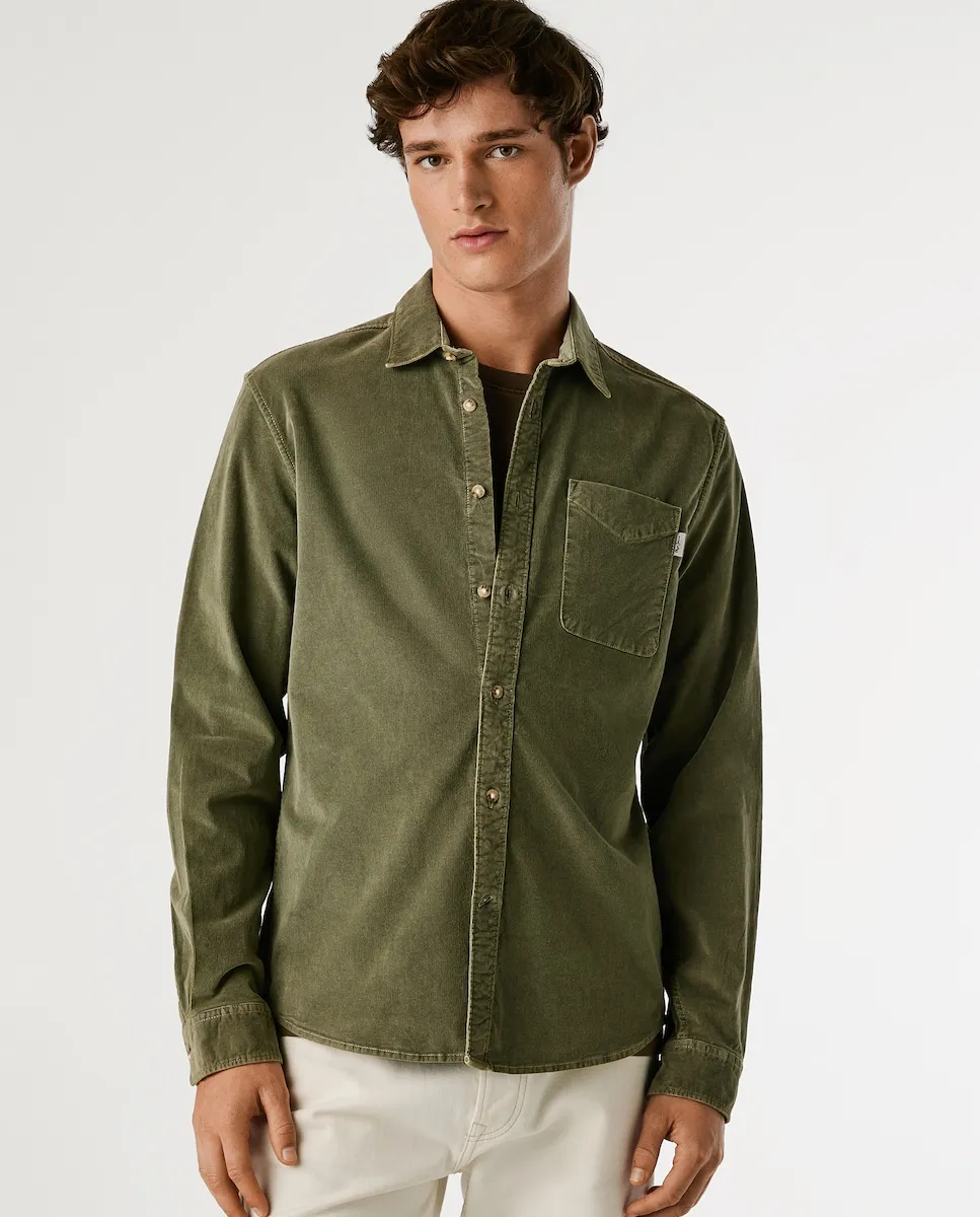 Мужская рубашка прямого кроя из эластичного вельвета Pepe Jeans, хаки
Мужская рубашка прямого кроя из эластичного вельвета Pepe Jeans, хаки
