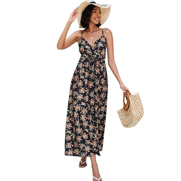 Женское богемное платье макси с цветочным принтом и завязкой спереди Yesfashion, Black Yellow
Женское богемное платье макси с цветочным принтом и завязкой спереди Yesfashion, Black Yellow