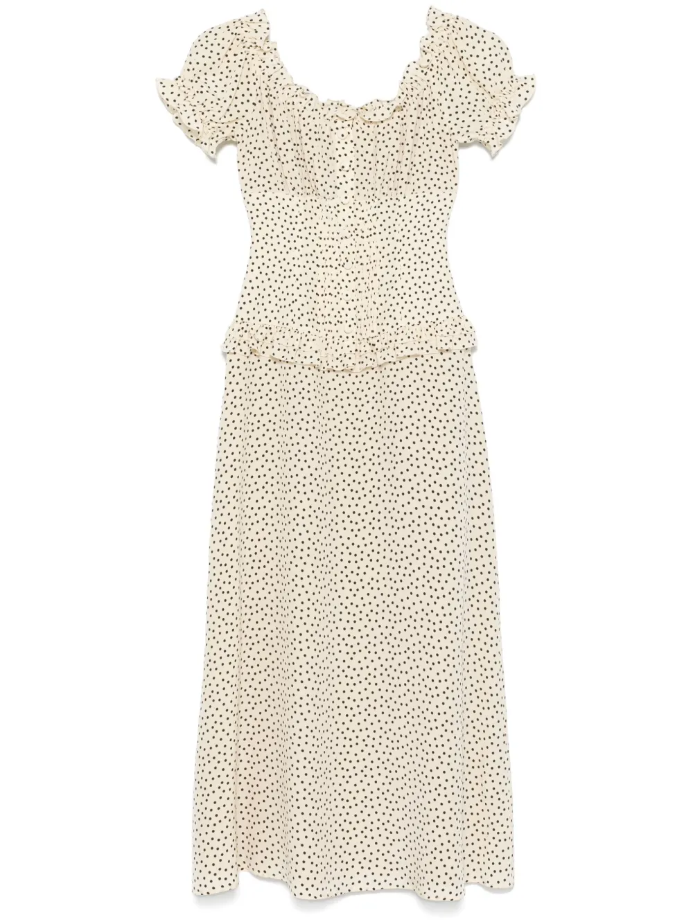 Платье миди в горох с открытыми плечами Alessandra Rich, нейтральный
Платье миди в горох с открытыми плечами Alessandra Rich, нейтральный