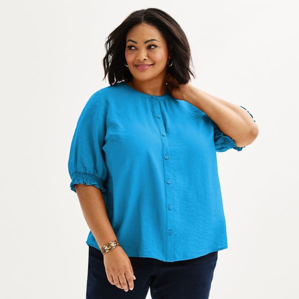 Повседневный топ с разрезом на горловине больших размеров Croft & Barrow, цвет fresh blue 
Повседневный топ с разрезом на горловине больших размеров Croft & Barrow, цвет fresh blue