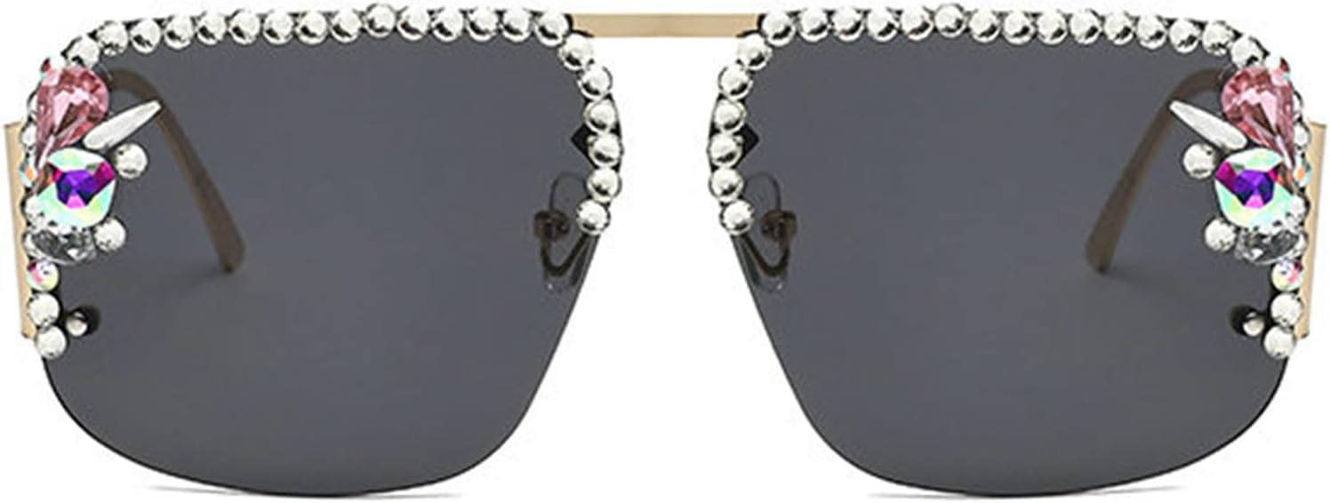 Willochra Модные солнцезащитные очки-пилот с кристаллами для мужчин и женщин, металлические полуободковые очки в стиле ретро, большие солнцезащитные очки со стразами F27, Black
Willochra Модные солнцезащитные очки-пилот с кристаллами для мужчин и женщин, металлические полуободковые очки в стиле ретро, большие солнцезащитные очки со стразами F27, Black