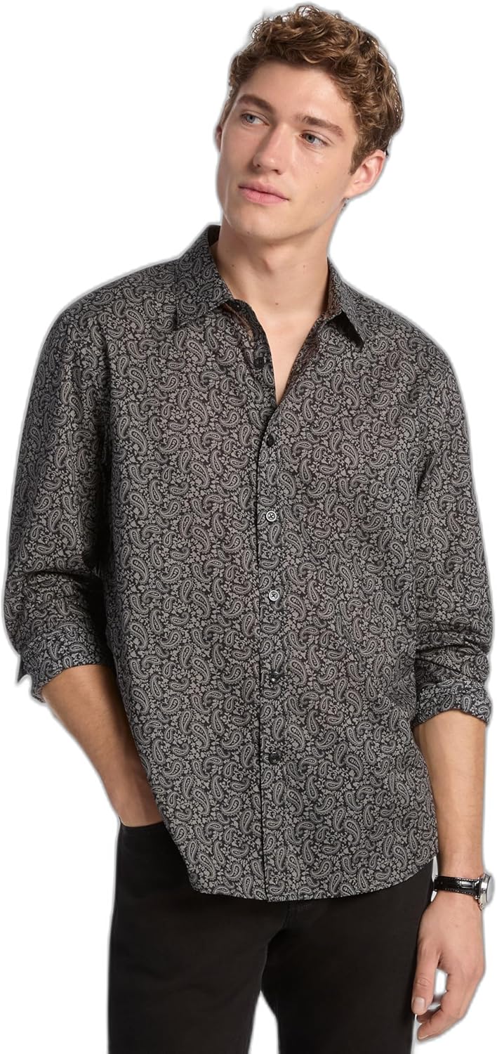 Рубашка мужская Michael Kors с длинным рукавом, принт пейсли, свободный крой, Gunmetal
Рубашка мужская Michael Kors с длинным рукавом, принт пейсли, свободный крой, Gunmetal