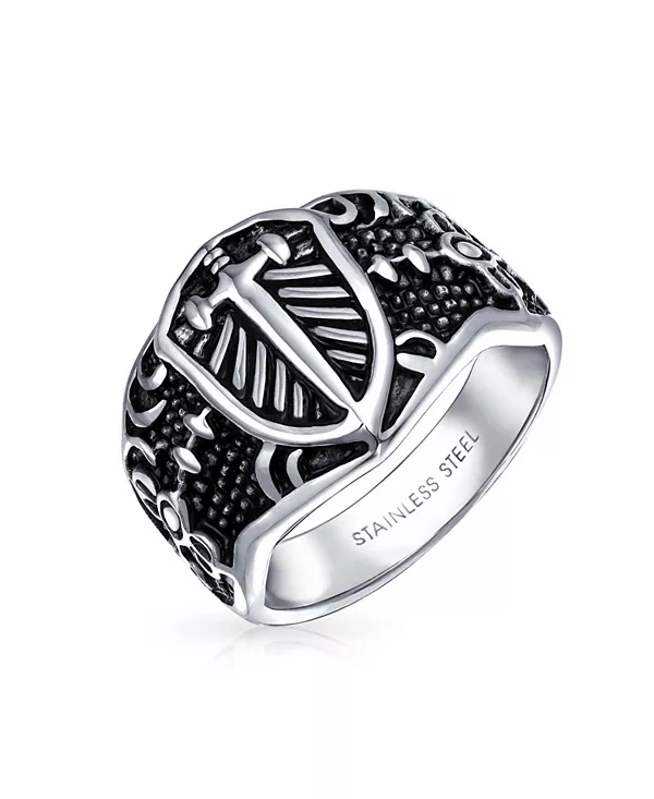 Кольцо-Печатка с мальтийским щитом викингов, геральдической лилией, серебряным оксидированным покрытием, нержавеющая сталь Bling Jewelry, grey
Кольцо-Печатка с мальтийским щитом викингов, геральдической лилией, серебряным оксидированным покрытием, нержавеющая сталь Bling Jewelry, grey