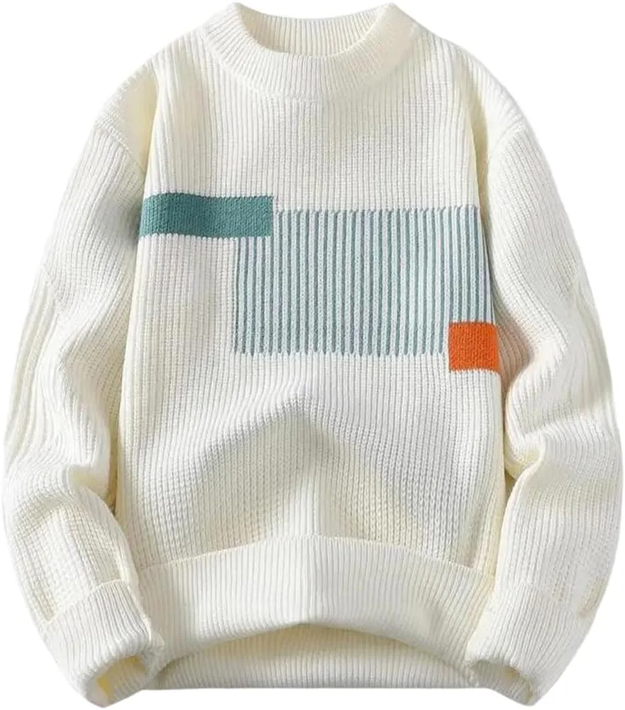 Мужской свитер с узором, круглый вырез, теплый
Мужской свитер с узором, круглый вырез, теплый