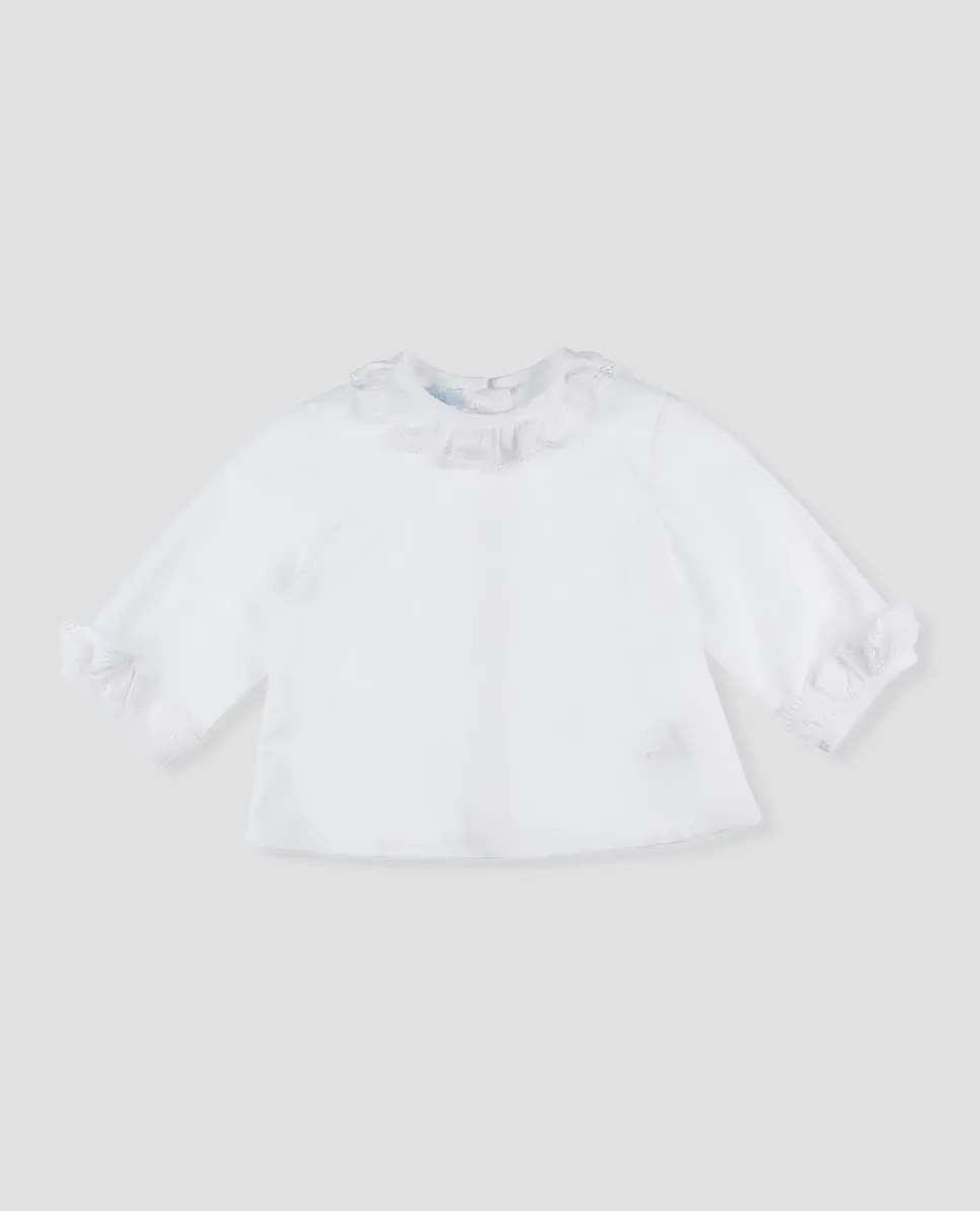 Блузка из хлопка для девочки с оборками Foque, белый
Блузка из хлопка для девочки с оборками Foque, белый