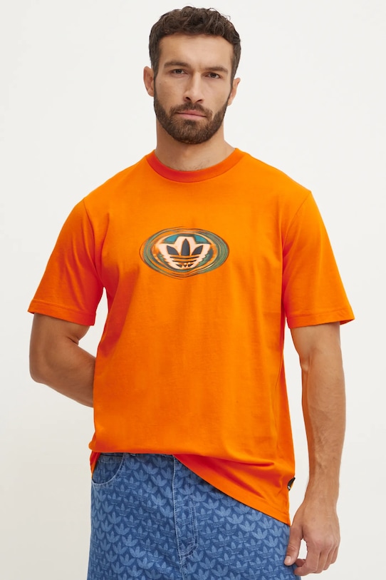 Хлопковая футболка Adidas Originals, оранжевый 
Хлопковая футболка Adidas Originals, оранжевый