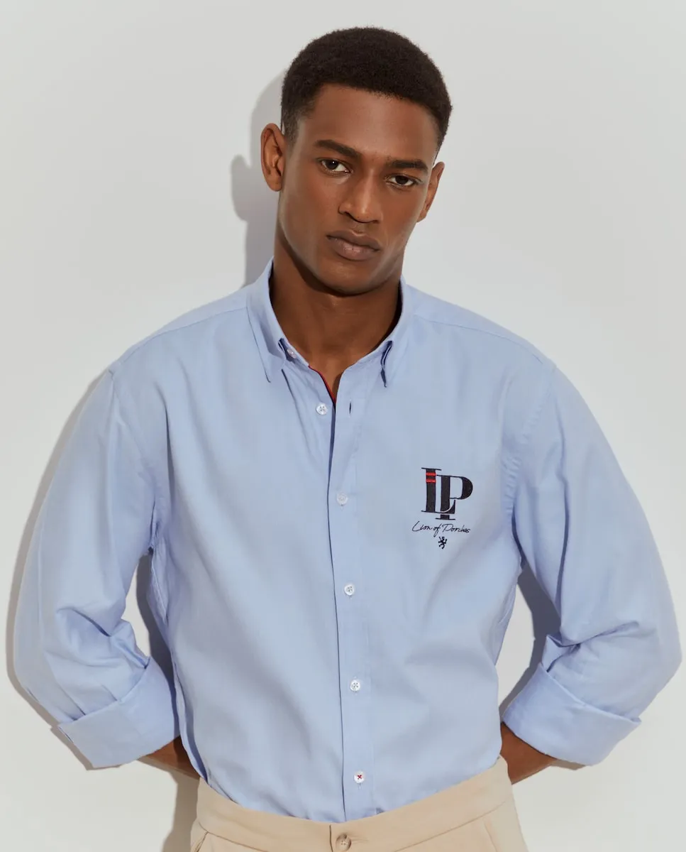 Мужская оксфордская рубашка приталенного кроя Lion Of Porches, светло-голубой
Мужская оксфордская рубашка приталенного кроя Lion Of Porches, светло-голубой