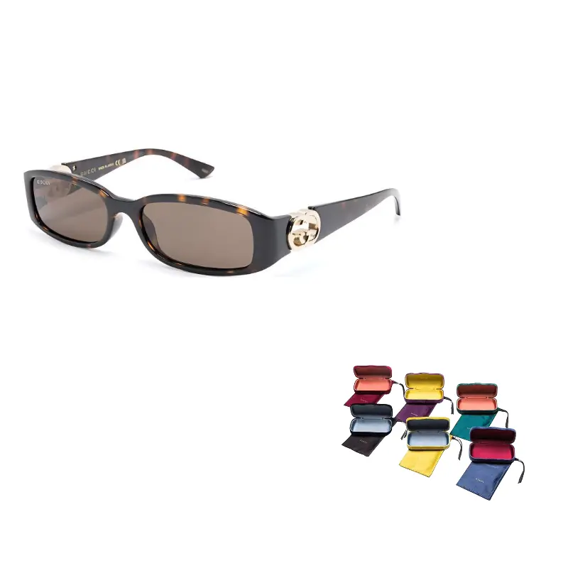 GUCCI Прямоугольные солнцезащитные очки, Tortoiseshell 
GUCCI Прямоугольные солнцезащитные очки, Tortoiseshell