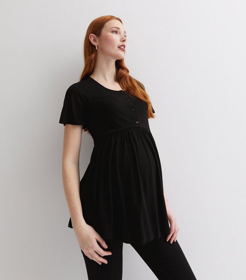 Черный топ для беременных с круглым вырезом и короткими рукавами New Look, черный
Черный топ для беременных с круглым вырезом и короткими рукавами New Look, черный