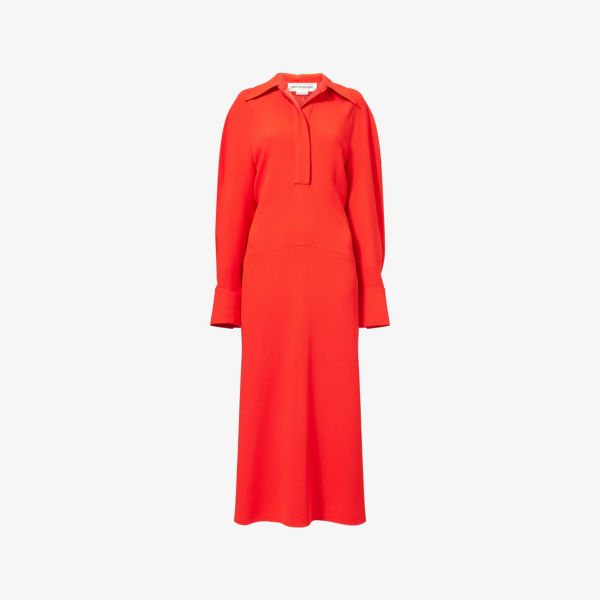 Платье миди с воротником-поло и сборками из эластичной ткани Victoria Beckham, цвет tomato
Платье миди с воротником-поло и сборками из эластичной ткани Victoria Beckham, цвет tomato