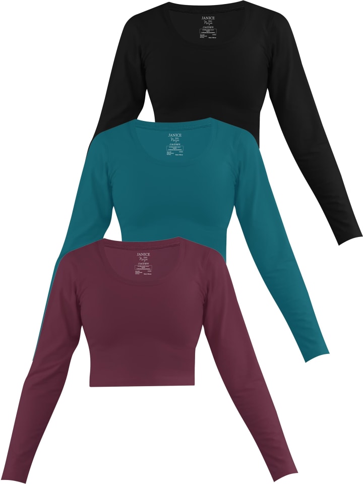 Лонгслив Janice 3 x Damen crop Langarmshirt Nerja, цвет Burgund/Petrol/Schwarz
Лонгслив Janice 3 x Damen crop Langarmshirt Nerja, цвет Burgund/Petrol/Schwarz