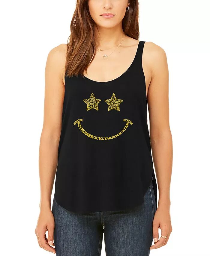 Женская струящаяся майка премиум-класса Rockstar Smiley Word Art LA Pop Art, черный
Женская струящаяся майка премиум-класса Rockstar Smiley Word Art LA Pop Art, черный