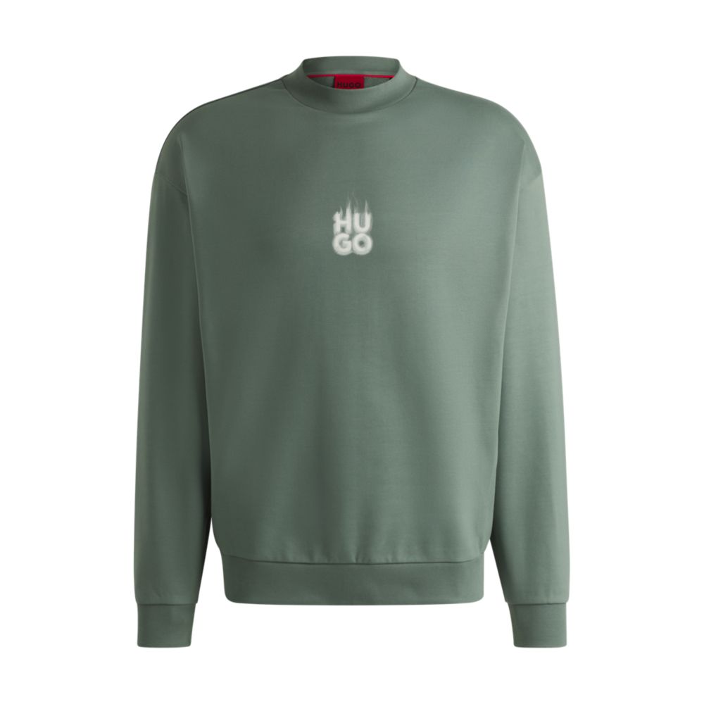 Свитшот из хлопчатобумажной махры с многослойным принтом логотипа в виде дыма HUGO, светло-зеленый
Свитшот из хлопчатобумажной махры с многослойным принтом логотипа в виде дыма HUGO, светло-зеленый