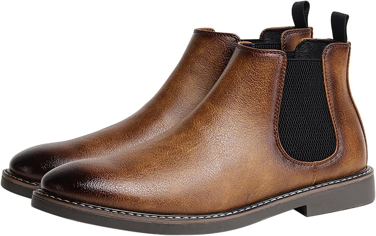 Мужские повседневные ботинки Santimon Chelsea, коричневая кожа, ковбойский стиль, формальные чукка, модные западные ботинки без шнуровки для мальчиков
Мужские повседневные ботинки Santimon Chelsea, коричневая кожа, ковбойский стиль, формальные чукка, модные западные ботинки без шнуровки для мальчиков