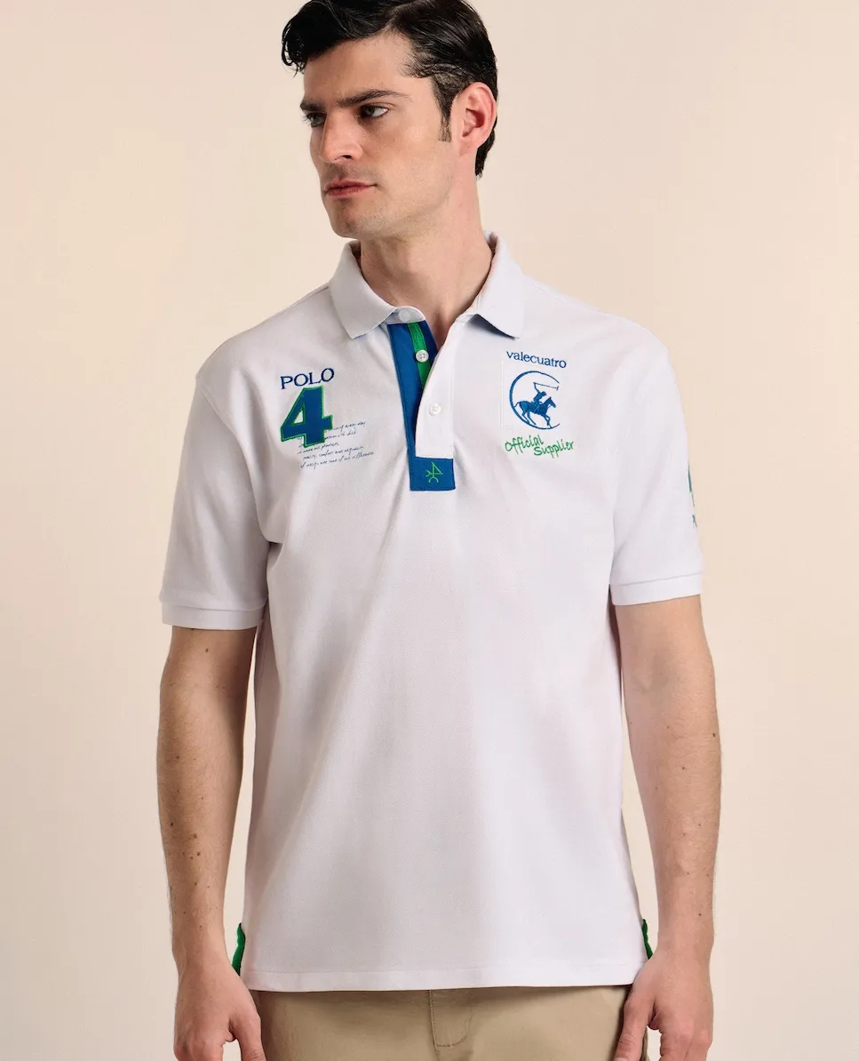 Классическая поло из пике с коротким рукавом Valecuatro, белый
Классическая поло из пике с коротким рукавом Valecuatro, белый