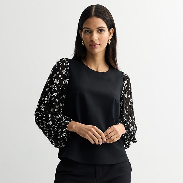 Женский топ с рукавами-фонариками Nine West, Black Tara Floral
Женский топ с рукавами-фонариками Nine West, Black Tara Floral