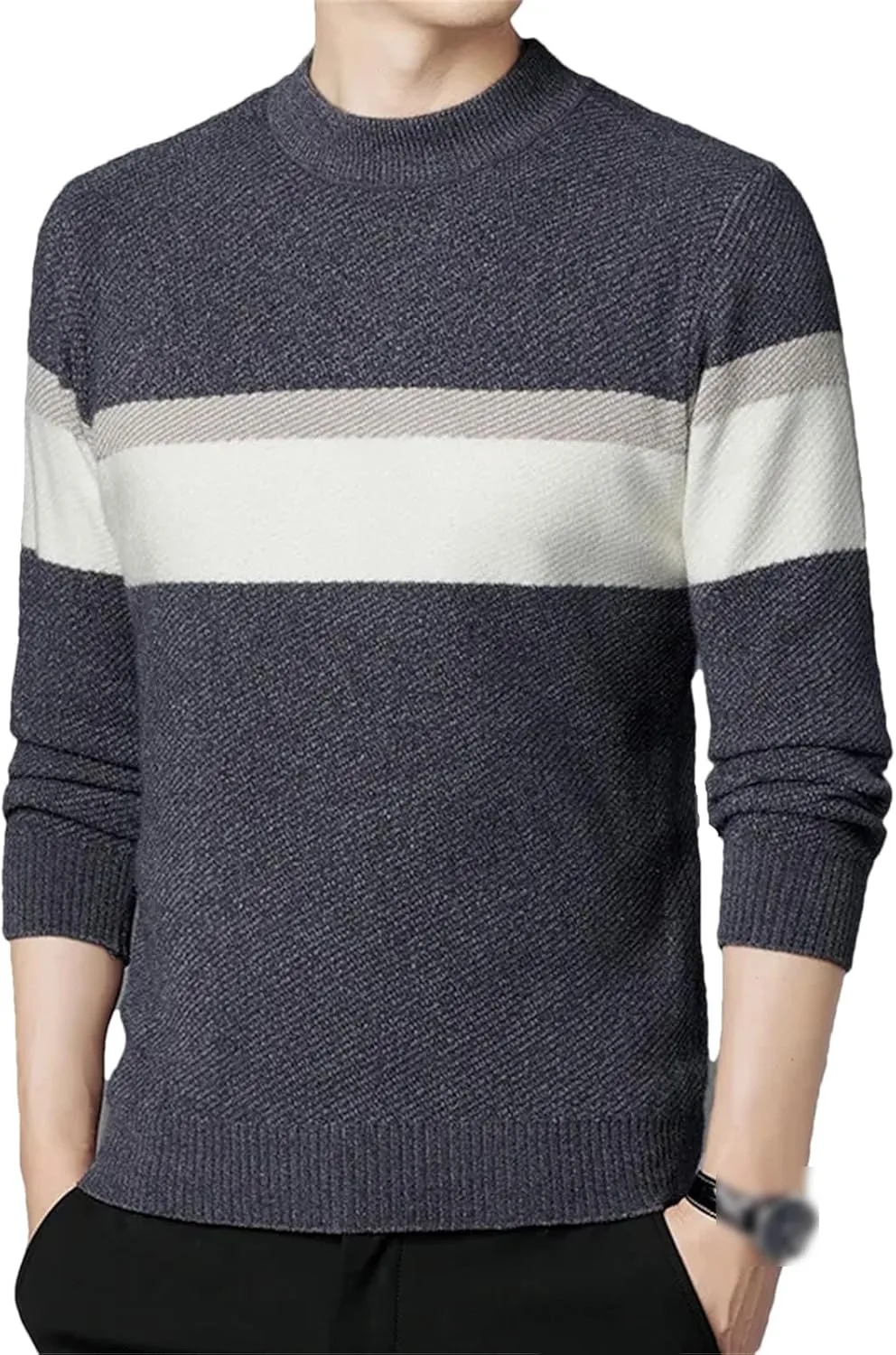 Мужской свитер Plus Size с длинным рукавом и воротником стойкой, контрастный цвет
Мужской свитер Plus Size с длинным рукавом и воротником стойкой, контрастный цвет