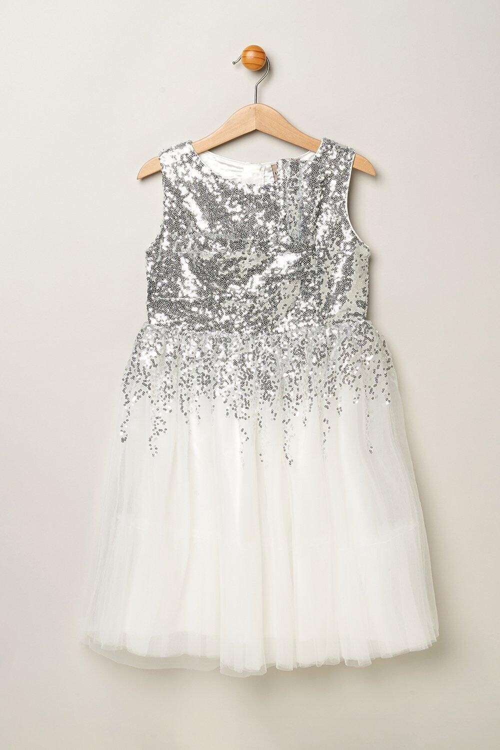 Платье-водопад с пайетками и бантом Miss, белый
Платье-водопад с пайетками и бантом Miss, белый