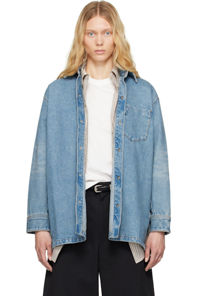 Синяя хлопковая джинсовая рубашка Ami de Coeur AMI Paris
Синяя хлопковая джинсовая рубашка Ami de Coeur AMI Paris