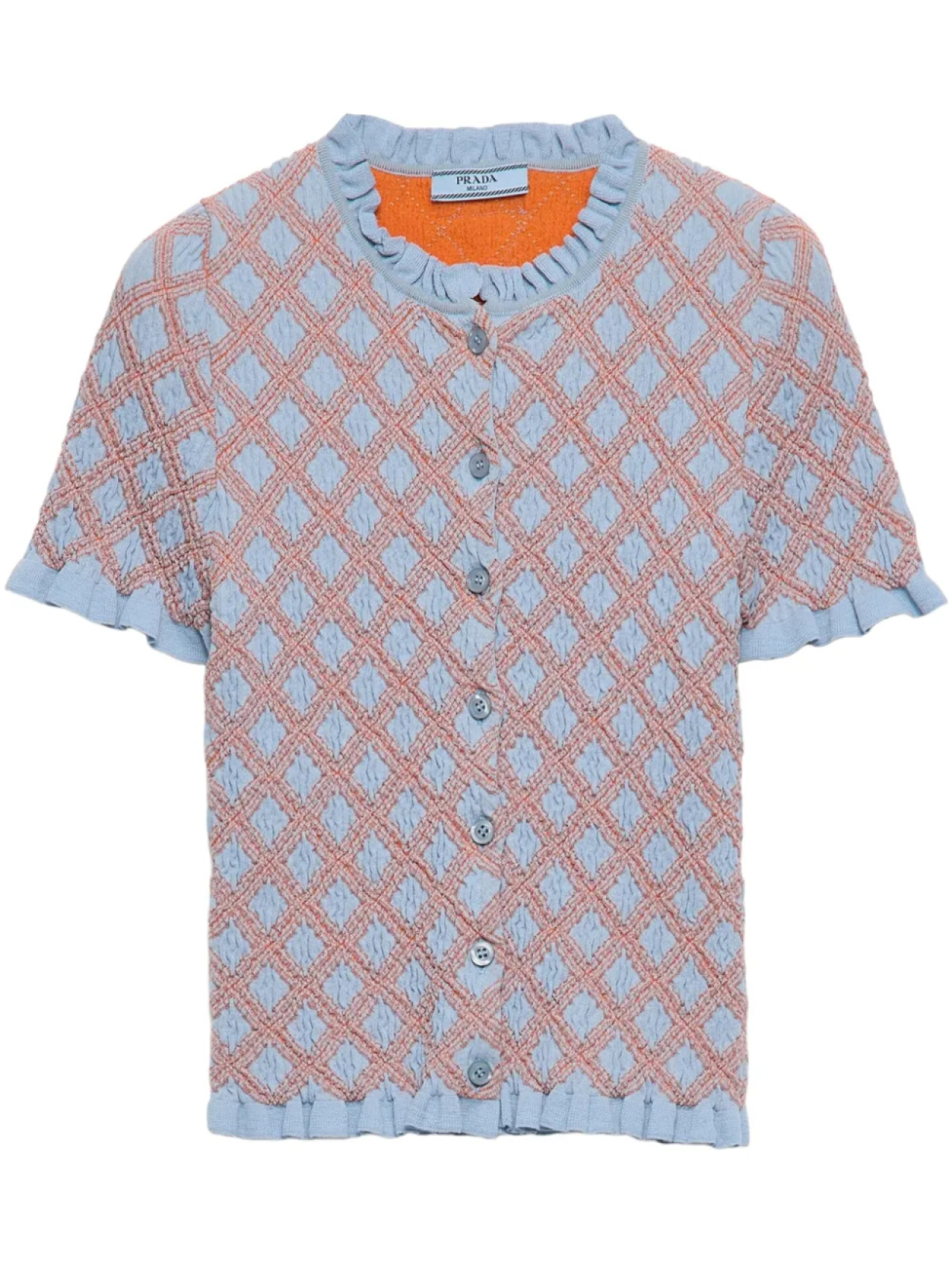 Prada жаккардовый кардиган с узором, синий
Prada жаккардовый кардиган с узором, синий